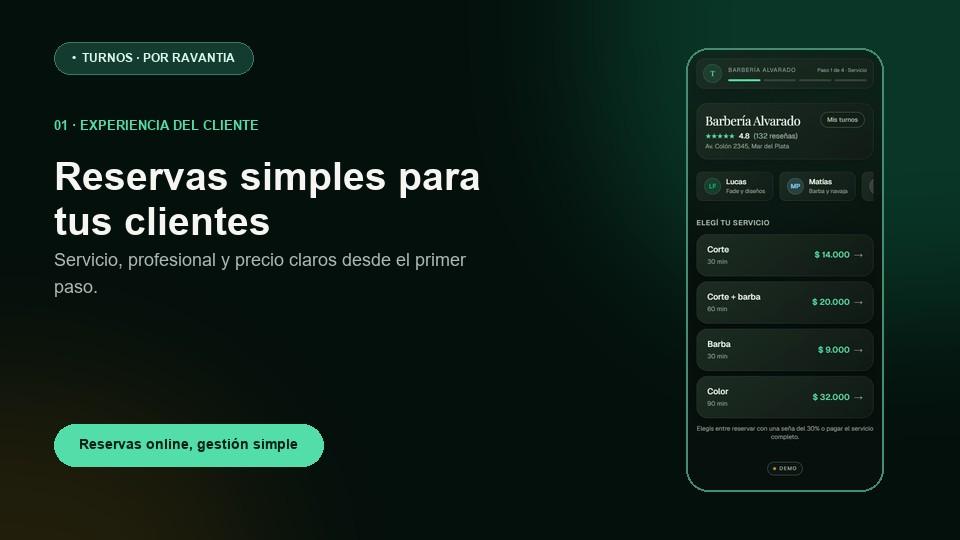 Turnos — agenda y reservas